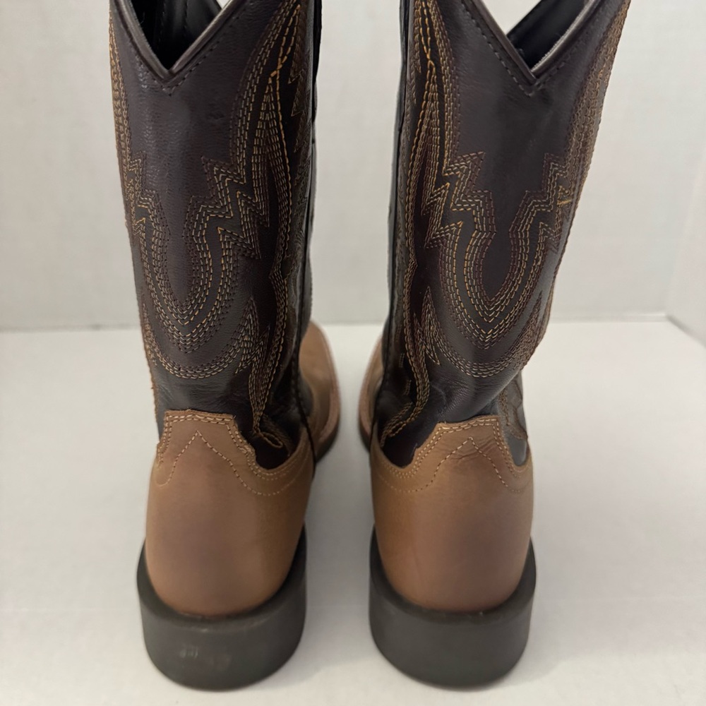 J.B. Dillon Two-Tone Brown Tan Western Boots Unisex Children’s Size 4.5 - Picture 6 of 8